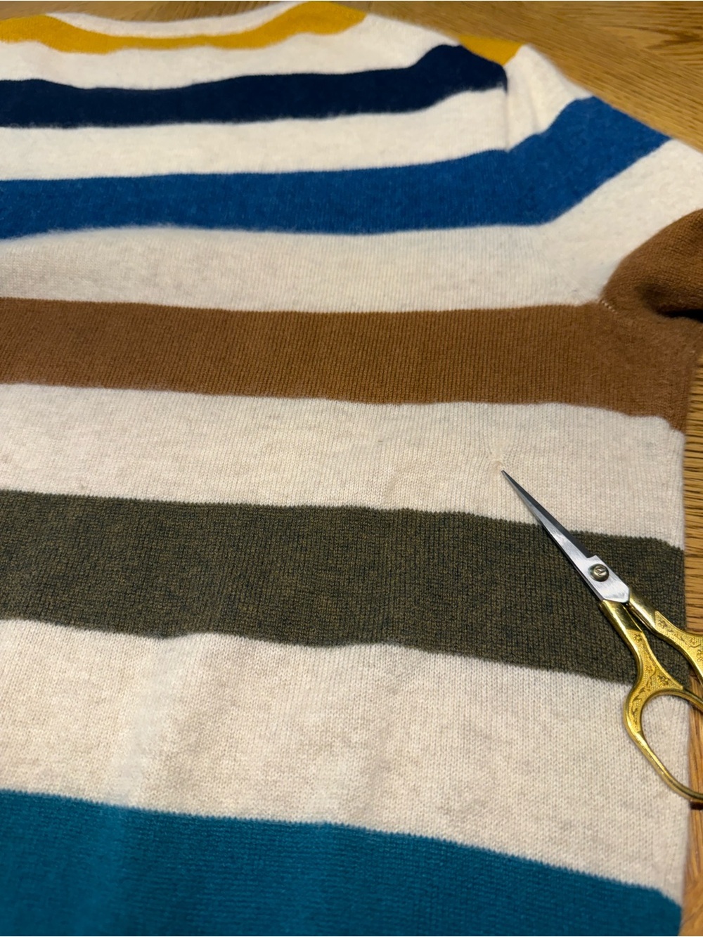 J.Crew 100% Cashmere Striped Sweater Men’s Large Multicolor Crewneck - Picture 6 of 13